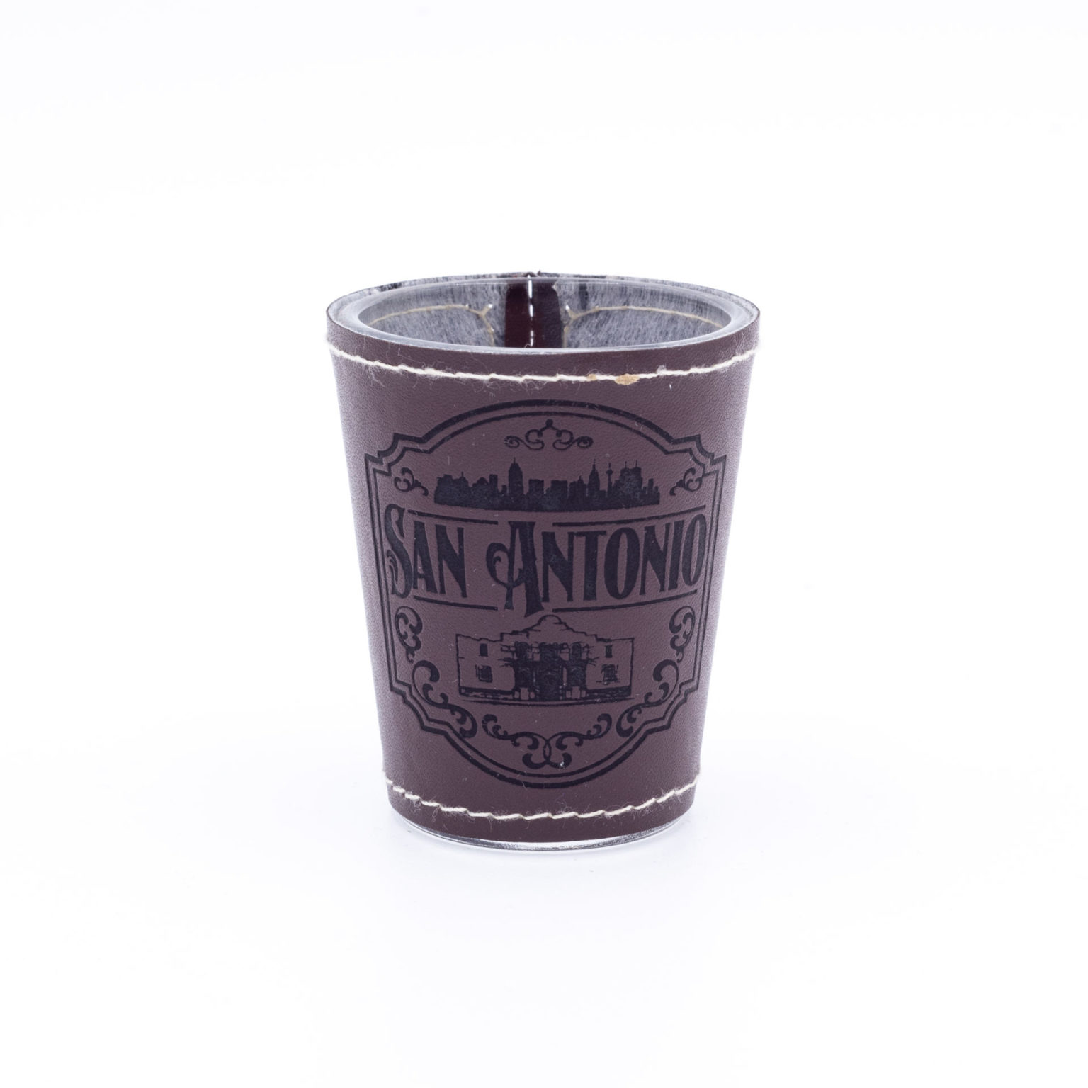 San Antonio Leather Shot Glass 77 T's & LiberT